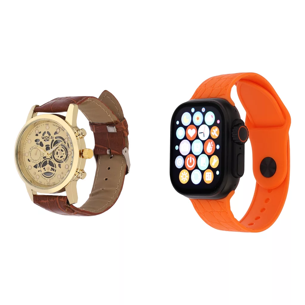 ساعت هوشمند 49 میلی‌متری جی اس وای اس مدل M72 Max با بند سیلیکونی به همراه ساعت عقربه ای