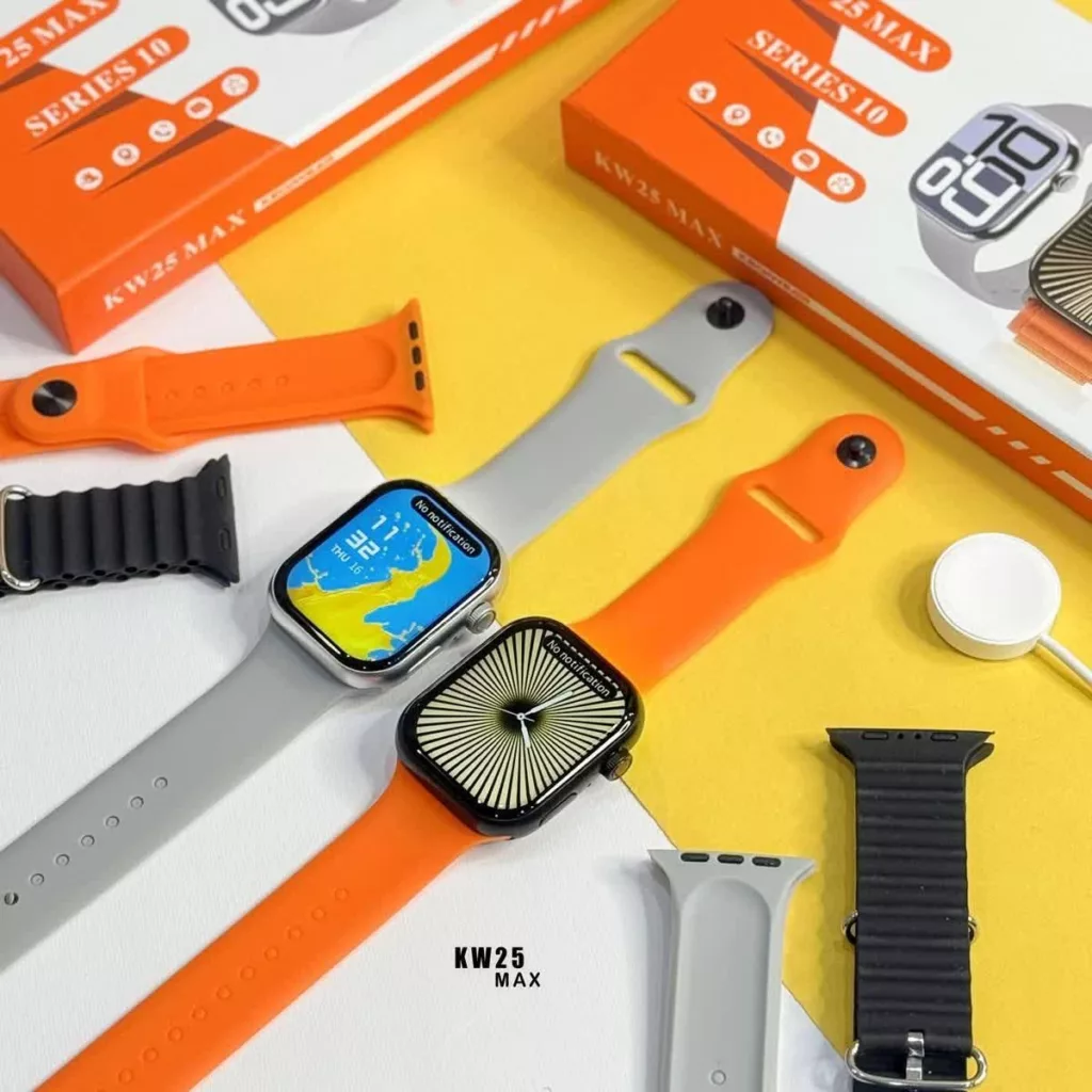 ساعت هوشمند 45 میلی متری مدل kw25 max series 10 با بند سیلیکونی