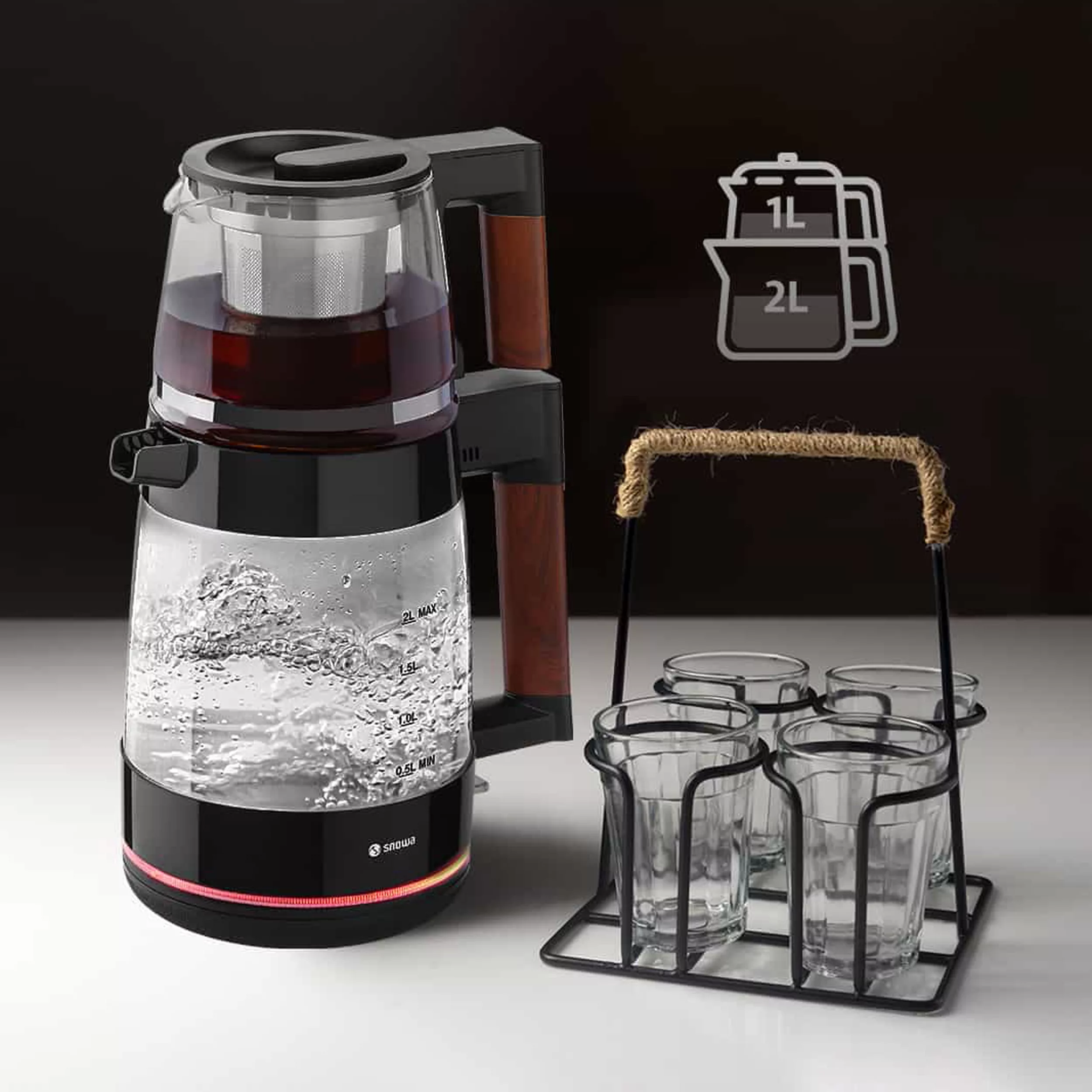 چای ساز روی هم اسنوا مدل  STM-GS1650BK