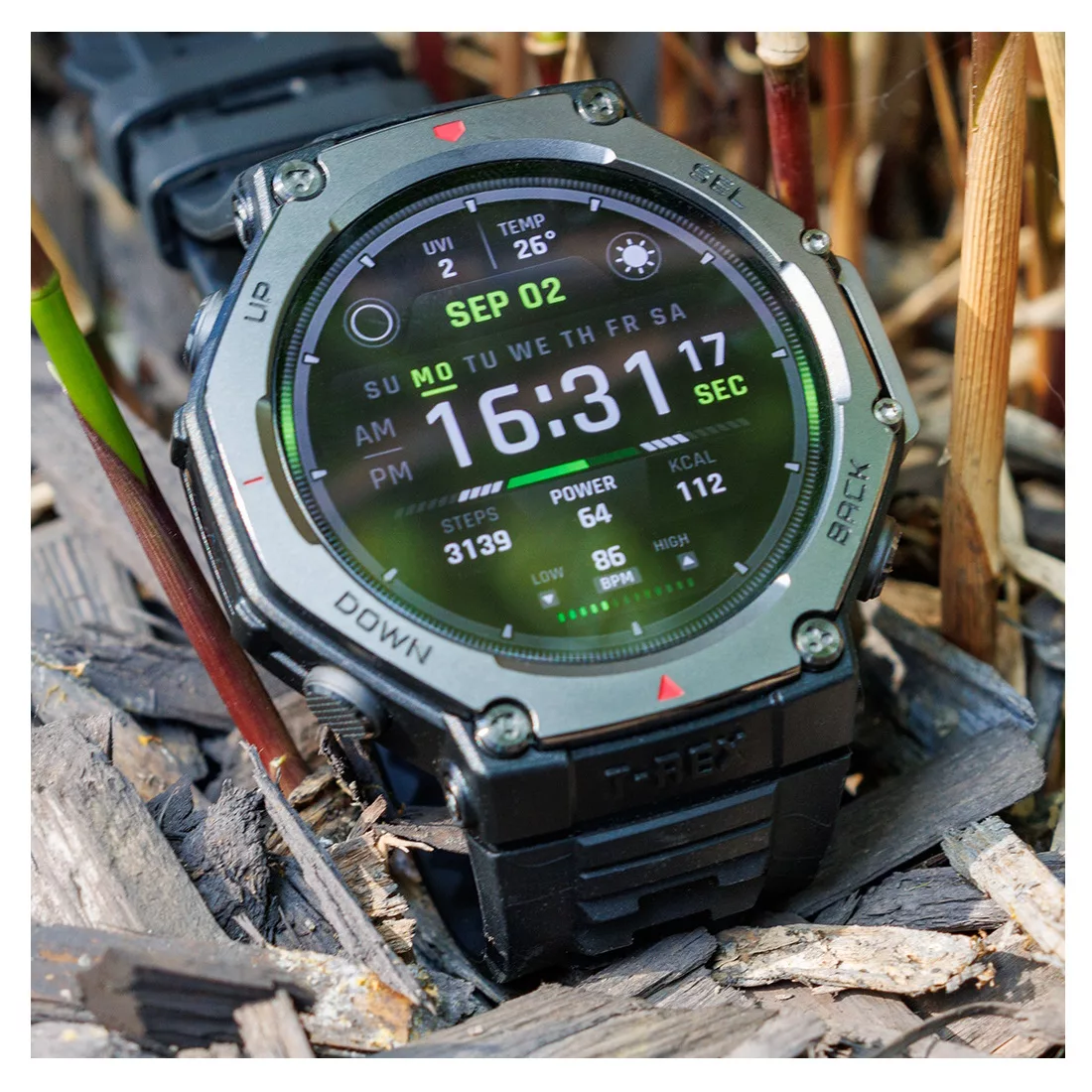 ساعت هوشمند آمازفیت مدل NAZ NEW GEN REX 3 SPORT دارای قابلیت های قابلیت تغییر طرح ساعت یا تم بند سیلیکون