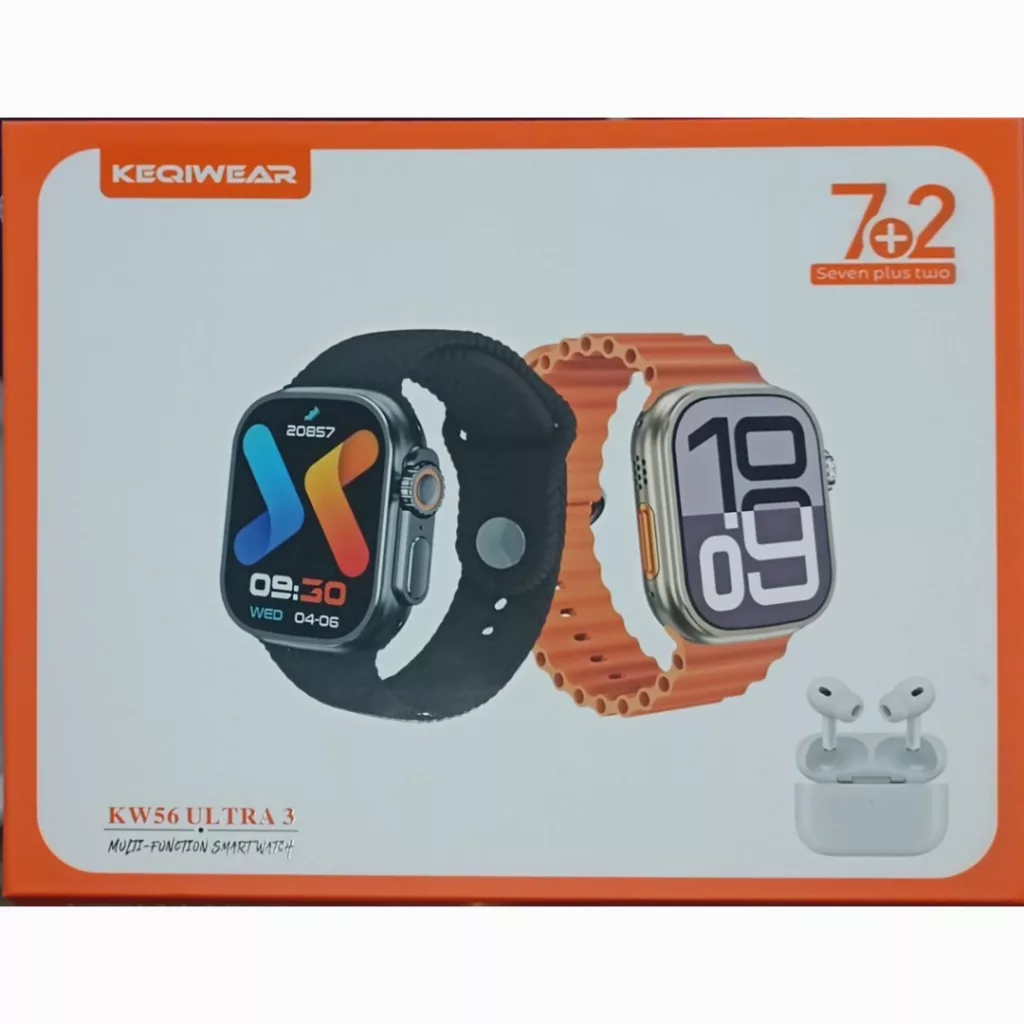 ساعت هوشمند ۴۹ میلیمتری کیکویر مدل KW56 ultra3 به همراه هدفون بلوتوثی
