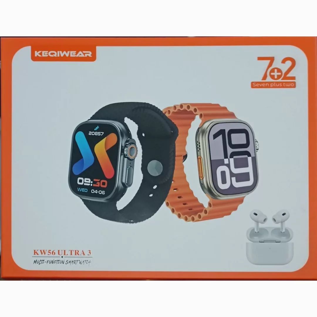 ساعت هوشمند ۴۹ میلیمتری کیکویر مدل KW56 ultra3 به همراه هدفون بلوتوثی