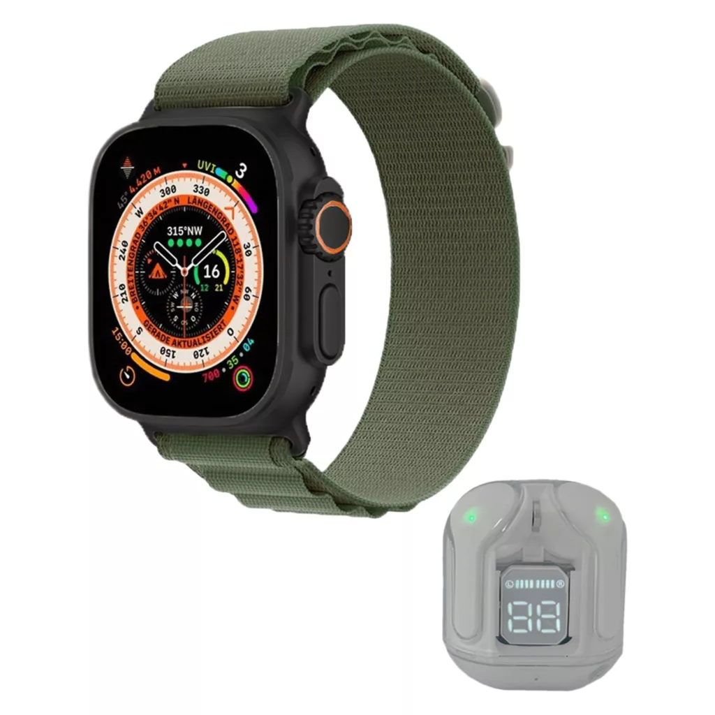 ساعت هوشمند مدل WS-73 ULTRA 2 به همراه هدفون بلوتوثی سنجش اکسیژن خون گام شمار