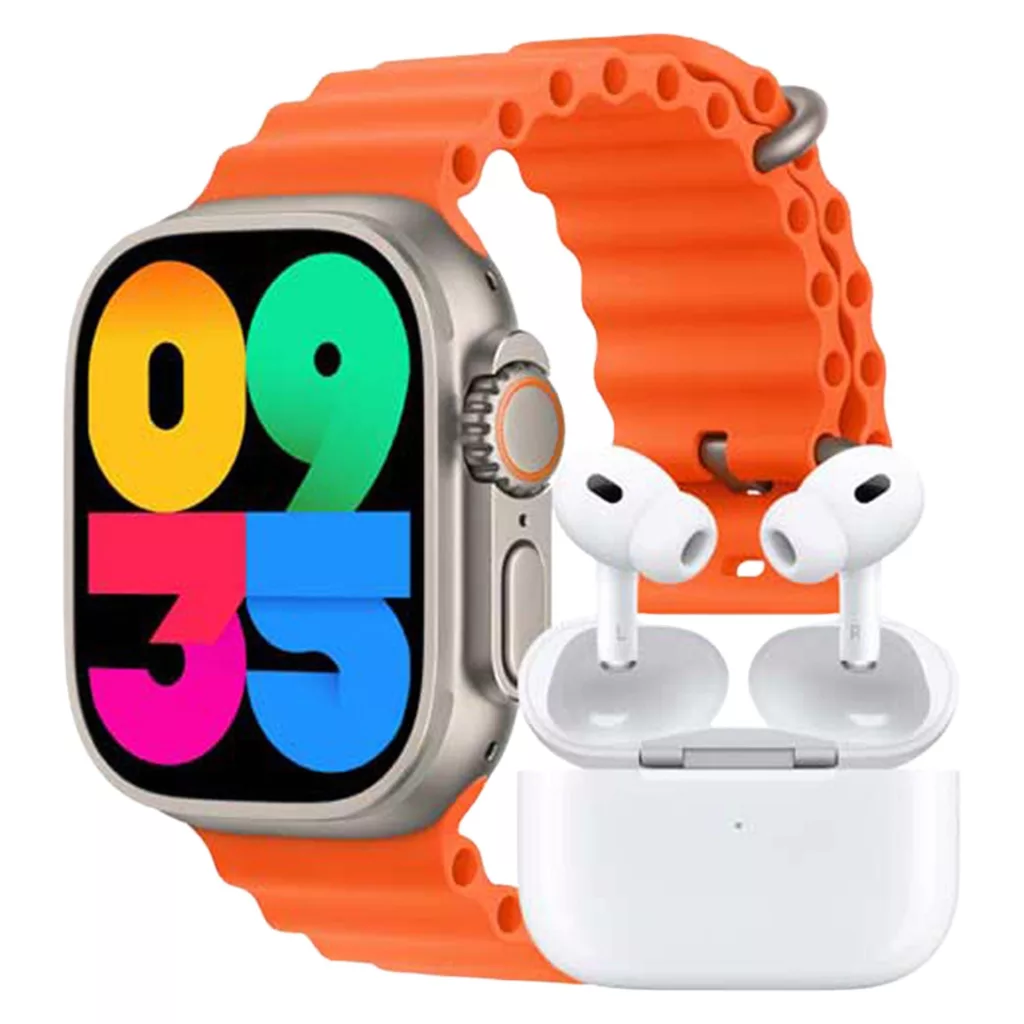 ساعت هوشمند ورنا مدل W49 Ultra with airpod pro به همراه هدفون بلوتوثی