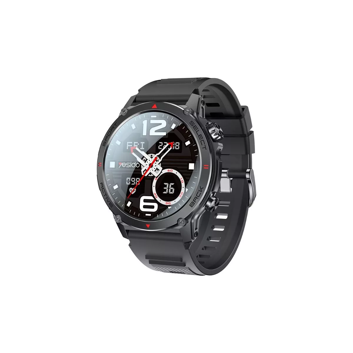 ساعت هوشمند 45 میلی متری یسیدو مدل IO31 بند سیلیکونی