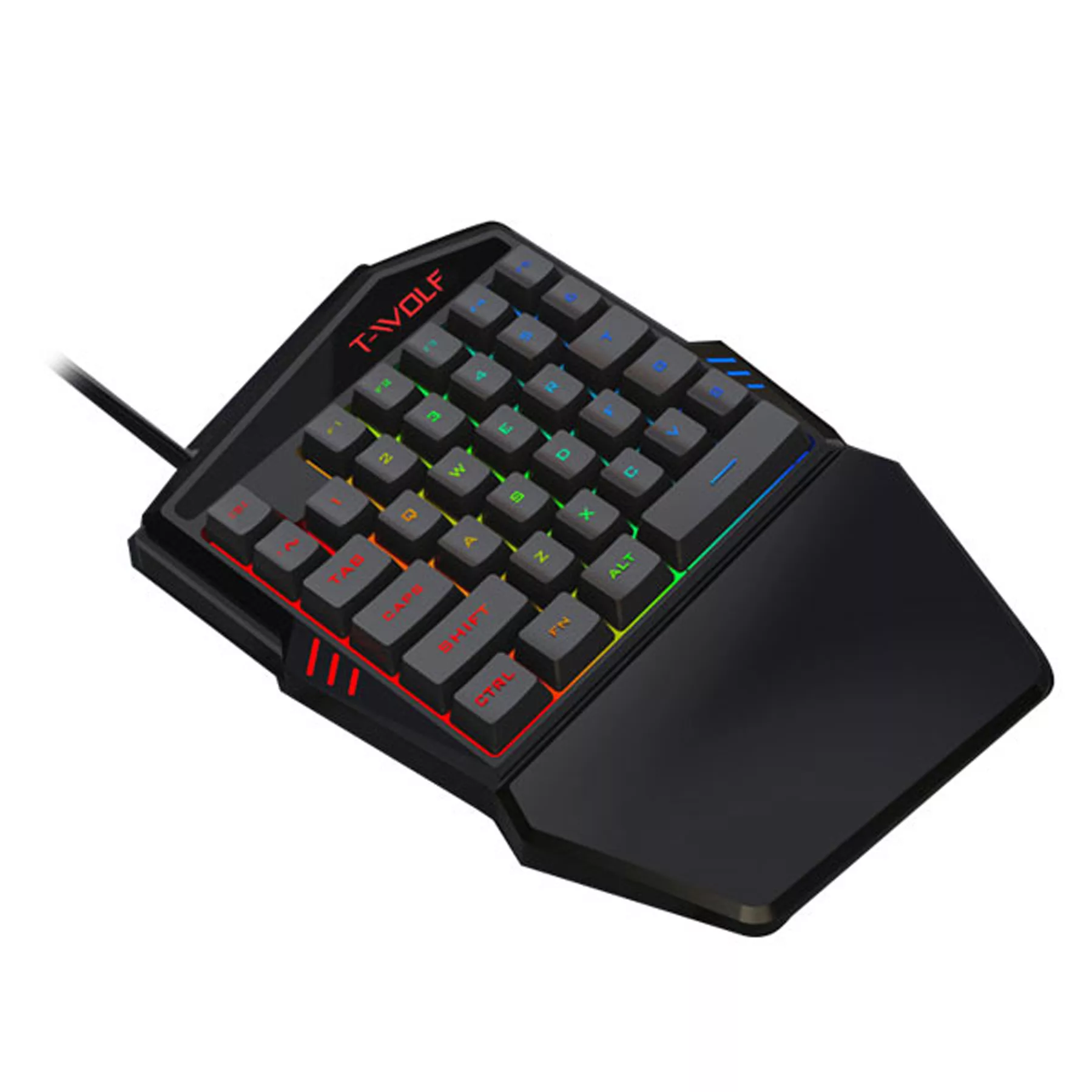 کیبورد و ماوس گیمینگ تی ولف مدل TF900، سوییچ ممبران، Tenkeyless، نورپردازی LED RGB