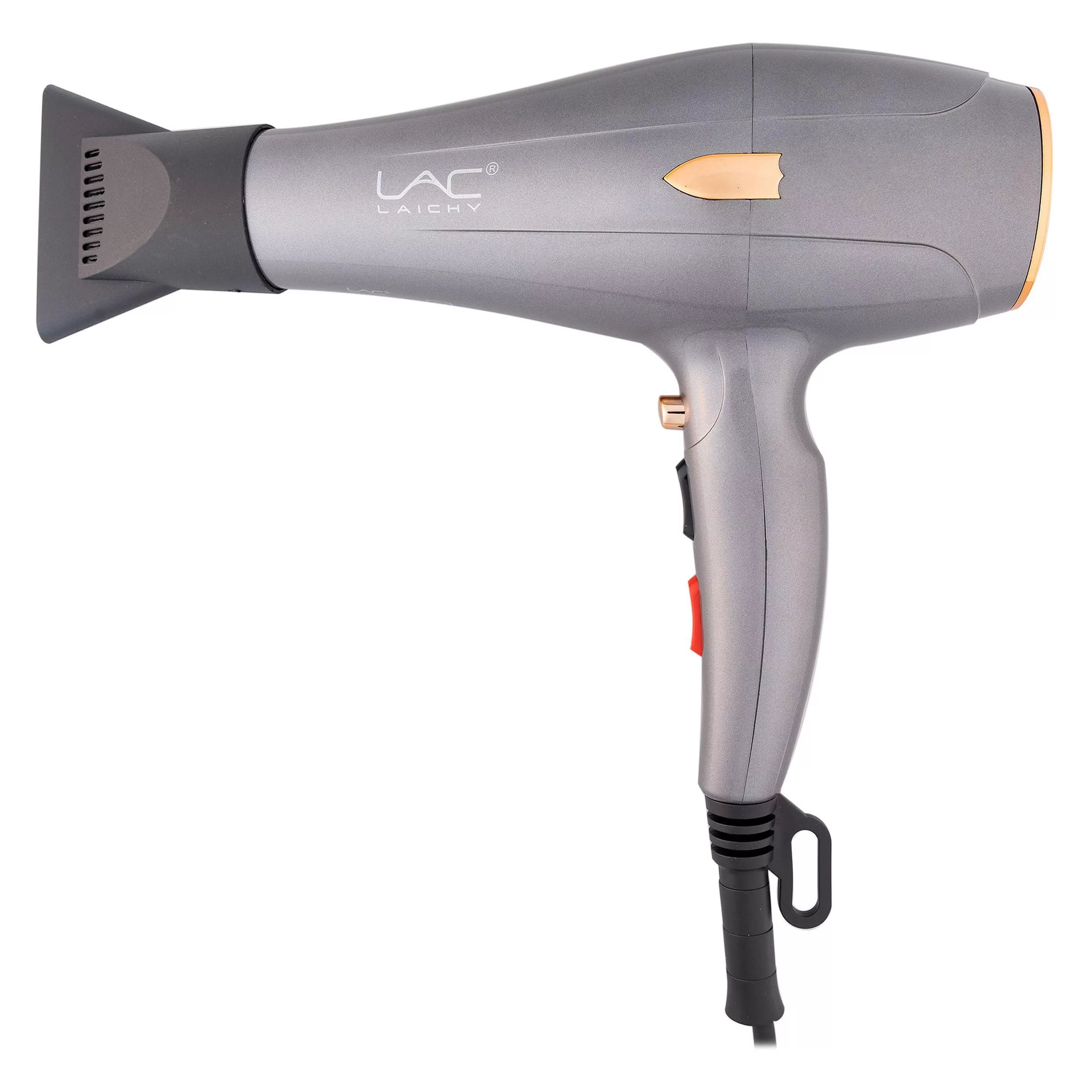 سشوار حرفه‌ای لایچی مدل L-9080، موتور AC با توان مصرفی 2200 وات، دارای قابلیت باد سرد، طراحی ارگونومیک، فناوری تولید یون، با حالت صاف‌کننده و حجم‌دهنده، وزن 500 گرم، تنظیم حرارت 3 حالته و کنترل سرعت 2 حالته، به همراه 2 سری متمرکزکننده