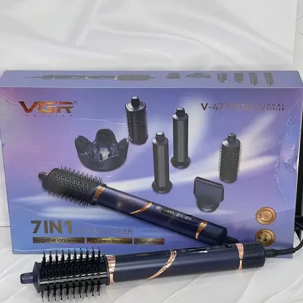 سشوار برس‌دار حالت‌دهنده 1400وات وی جی ار مدل V-477 7in1