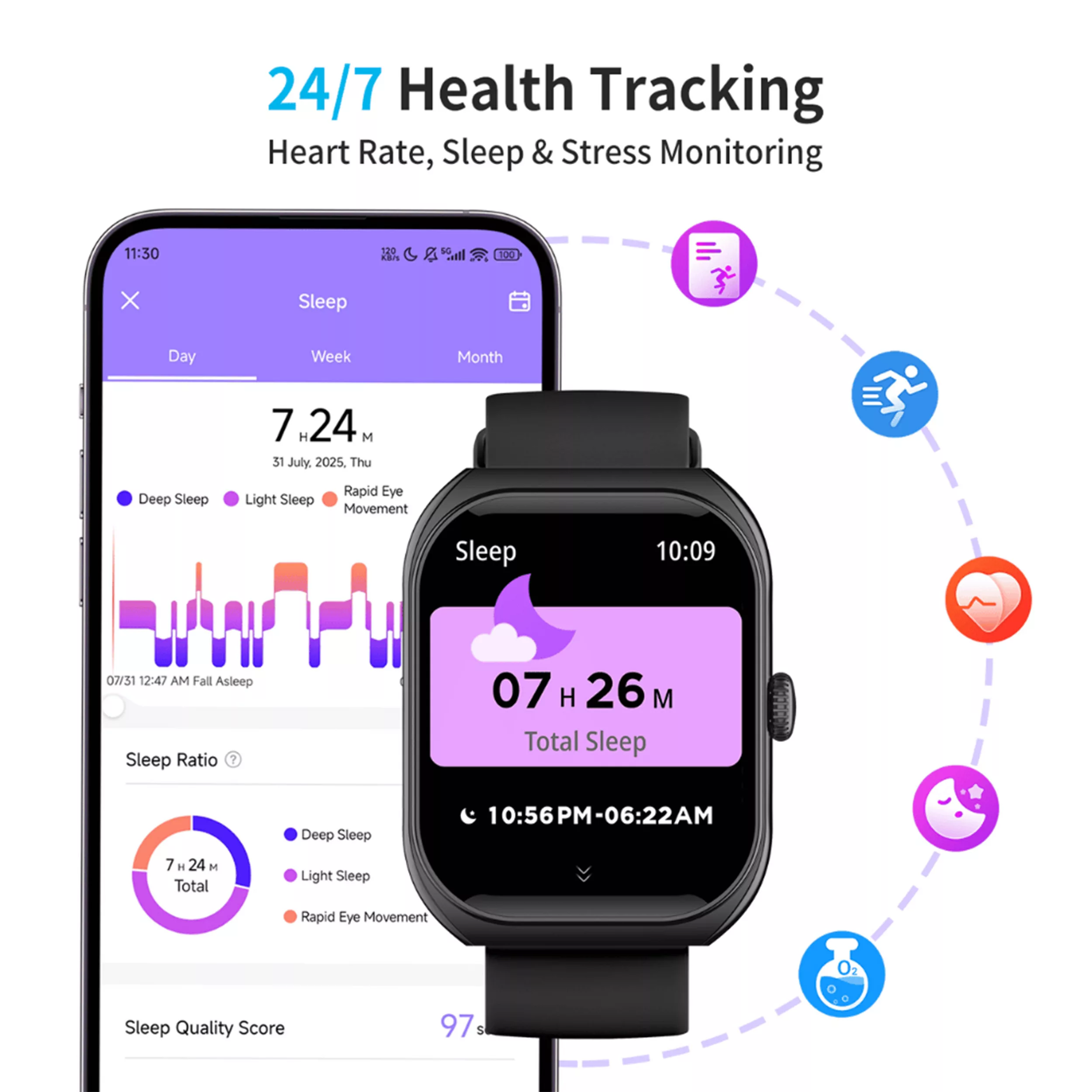 ساعت هوشمند 47 میلی متر جی تب مدل GTS 3 با بند سیلیکونی