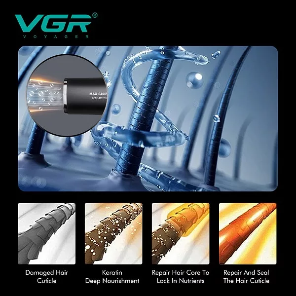 سشوار حرفه‌ای 2400 وات وی جی ار مدل V-469