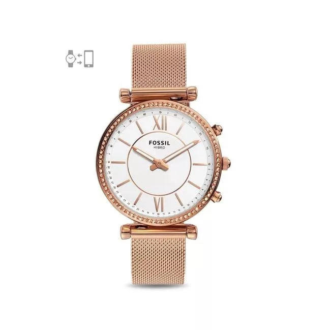 ساعت هوشمند فسیل مدل FTW5060 دارای قابلیت های صفحه نمایش رنگی بند استیل ضدزنگ