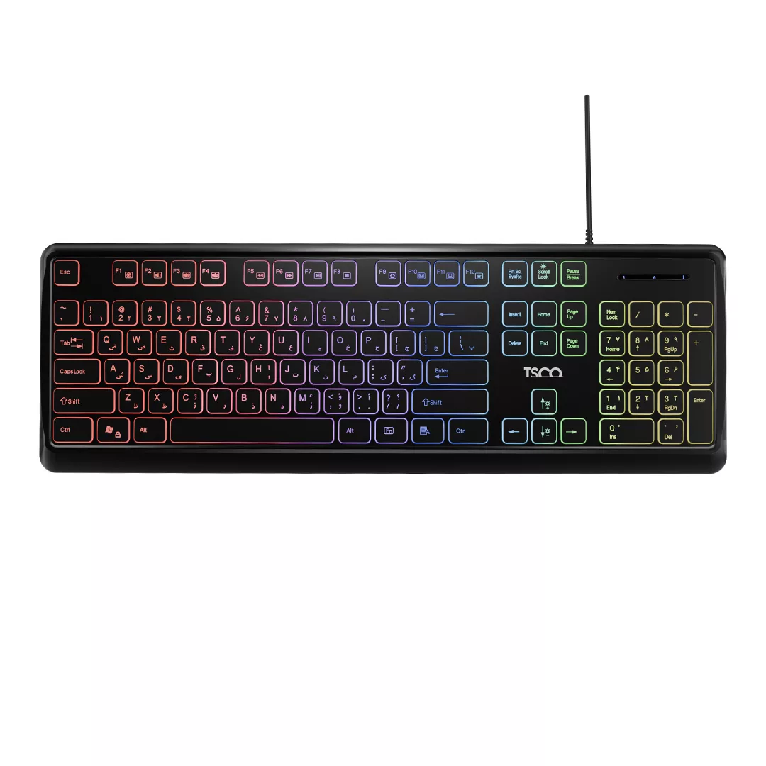 کیبورد تسکو مدل TK 8046،سوییچ ممبران، Full-size، نورپردازی RGB