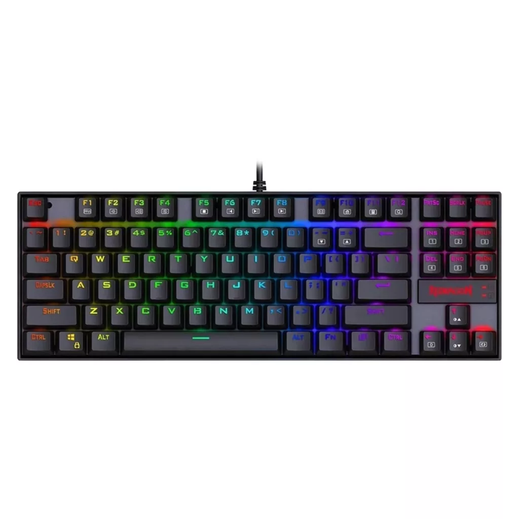 کیبورد گیمینگ ردراگون مدل K552 RGB، سوییچ مکانیکال آبی، Tenkeyless، نورپردازی RGB