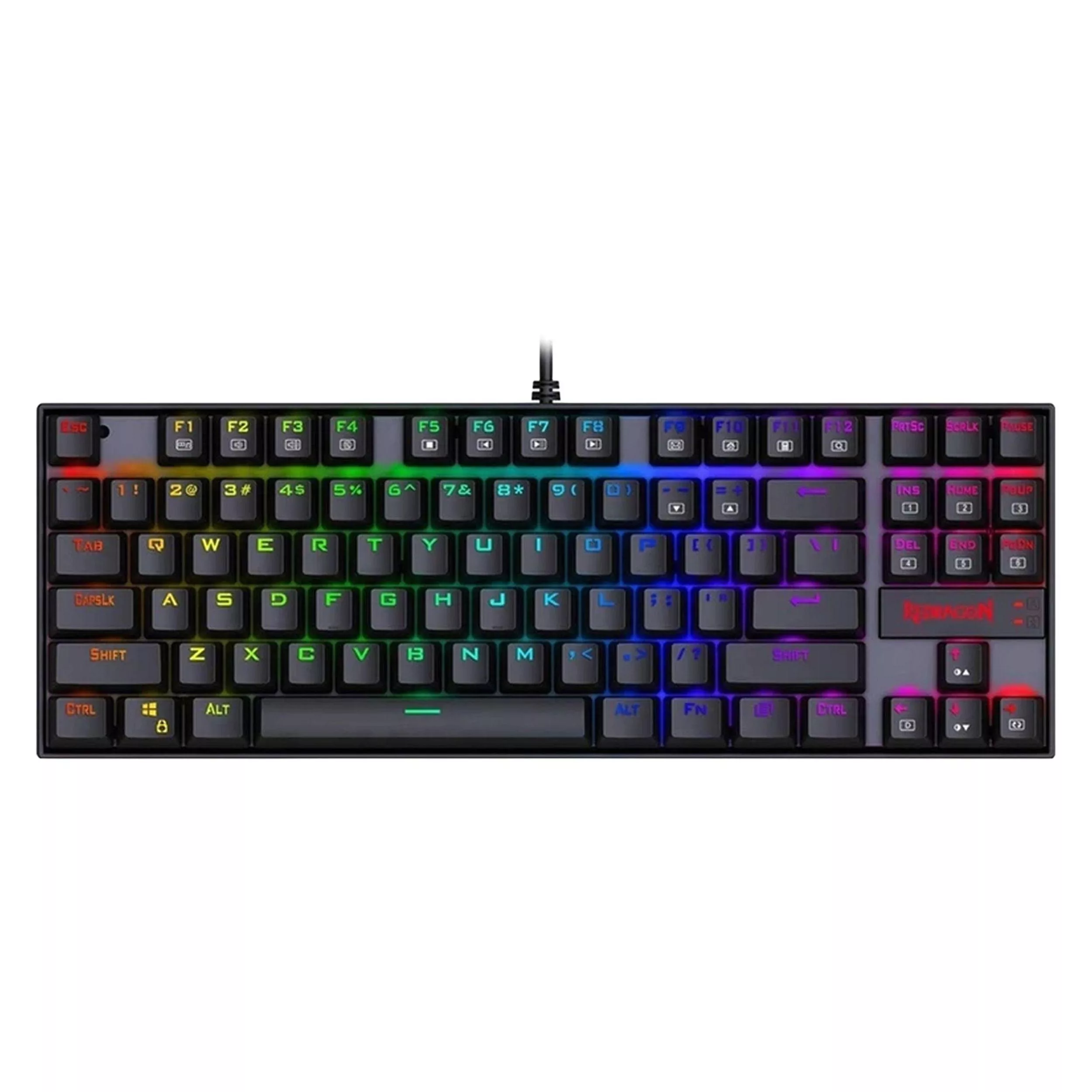 کیبورد گیمینگ ردراگون مدل K552 RGB، سوییچ مکانیکال آبی، Tenkeyless، نورپردازی RGB