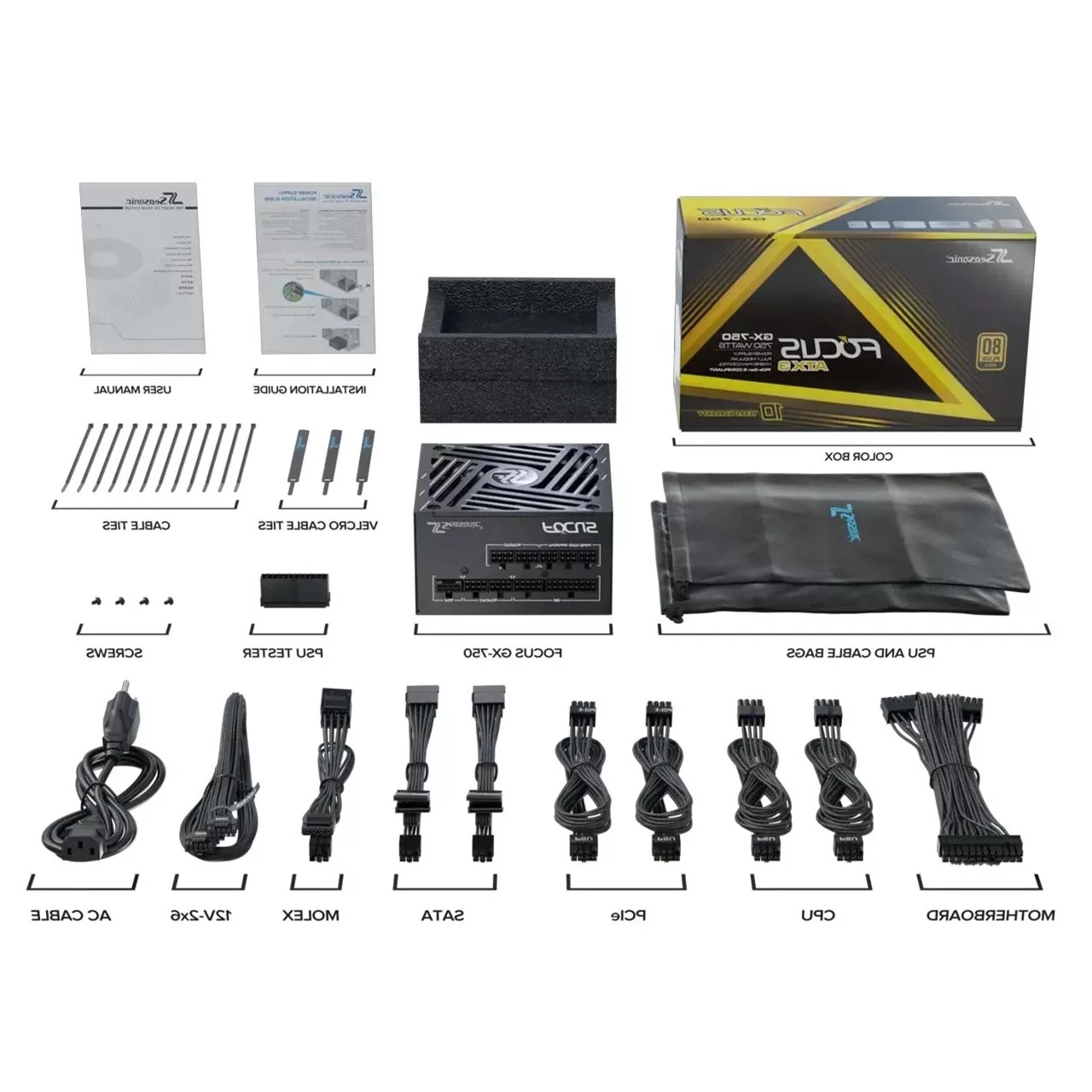 منبع تغذیه کامپیوتر 750 وات سی سونیک مدل FOCUS GX ATX 3.1