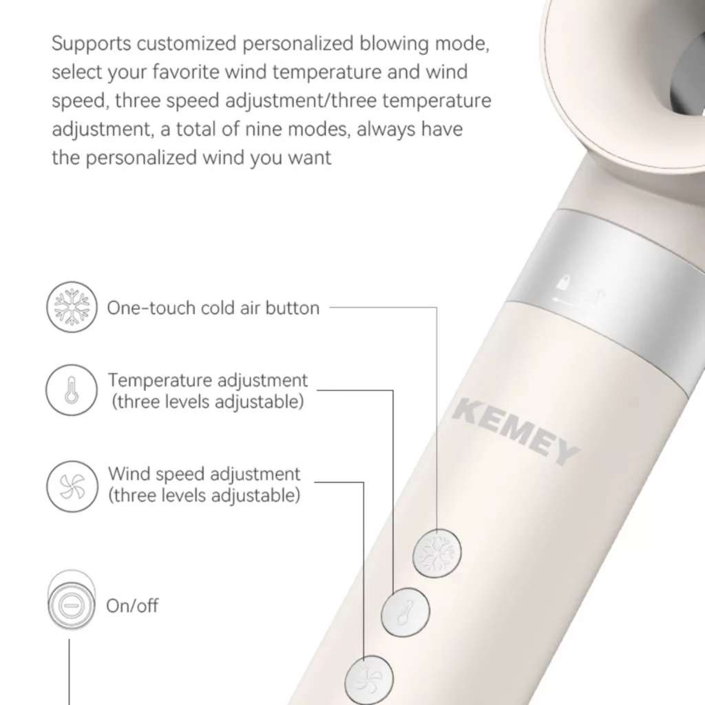 سشوار حرفه‌ای 1500 وات کمی مدل KM-6896 6in1