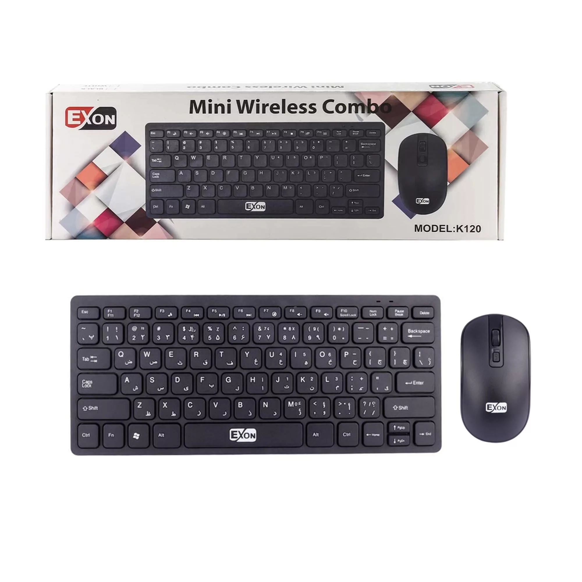 کیبورد و ماوس بی سیم اکسون مدل مینی K-120