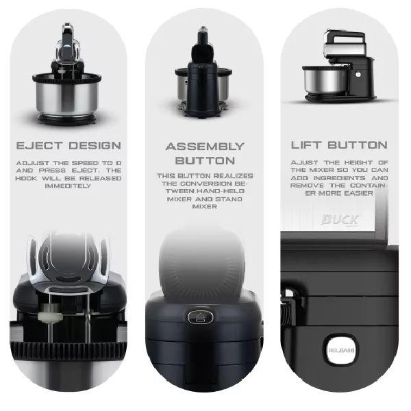 همزن کاسه‌دار 4.8 لیتری باک مدل BK1284