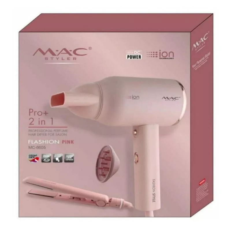 سشوار حرفه ای مک استایلر مدل MC-6605 به همراه اتو مو کد 01