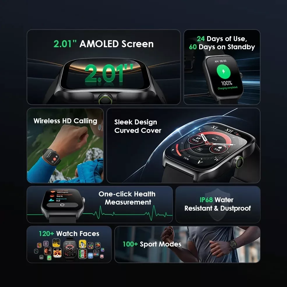 ساعت هوشمند 2.1 اینچی  اُرایمو مدل NOVA  با بند سیلیکونی