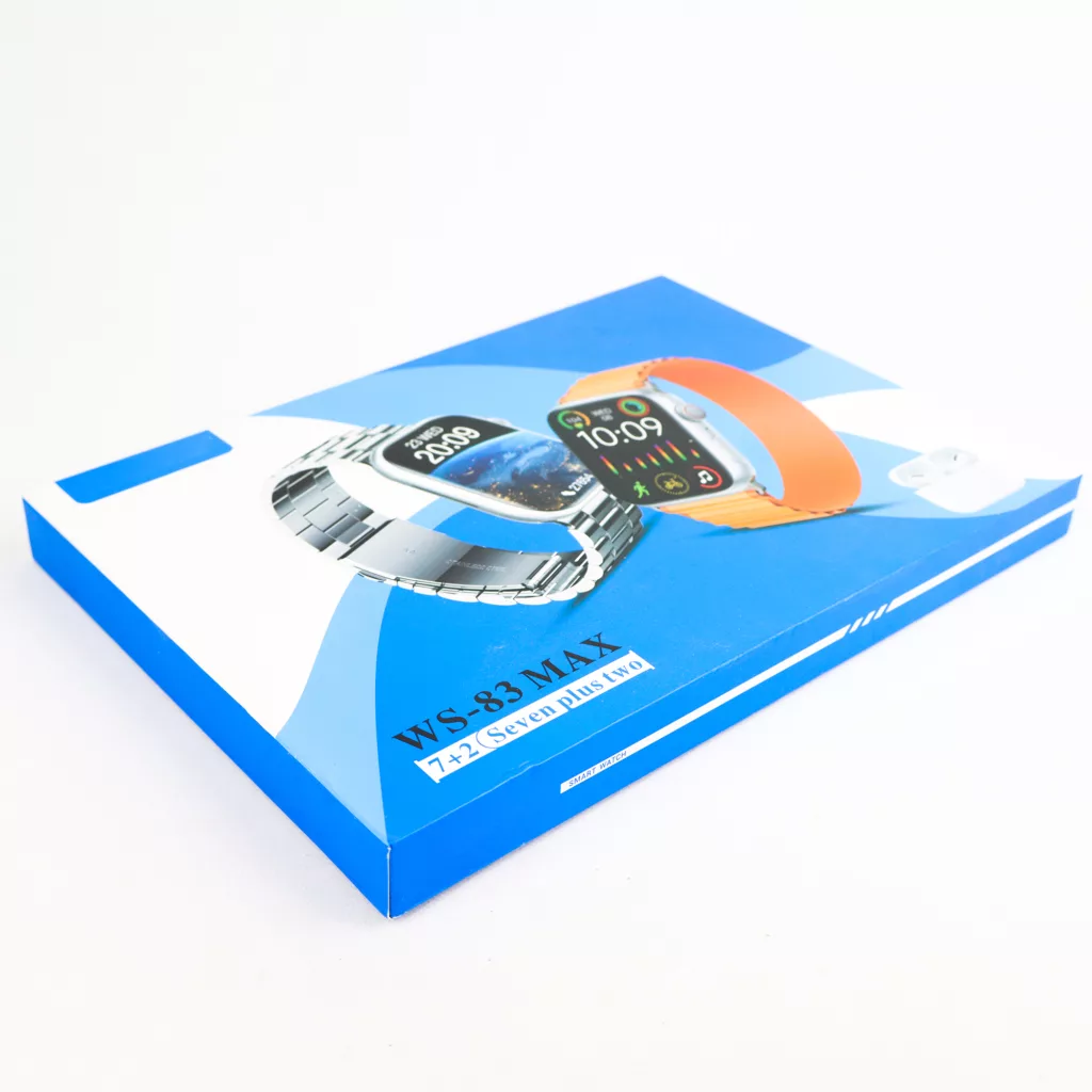 ساعت هوشمند دبلیو اِس مدل WS-83 MAX دارای قابلیت های صفحه نمایش رنگی، صفحه نمایش لمسی، کنترل موسیقی (Music Player)، کنترل سطح اکسیژن خون، قابلیت مکالمه مستقیم، قابلیت تغییر طرح ساعت یا تم بند سیلیکون