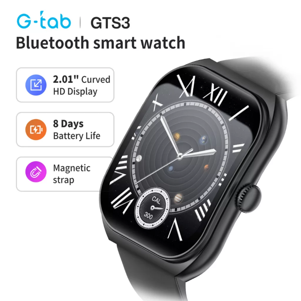 ساعت هوشمند 47 میلی متر جی تب مدل GTS 3 با بند سیلیکونی