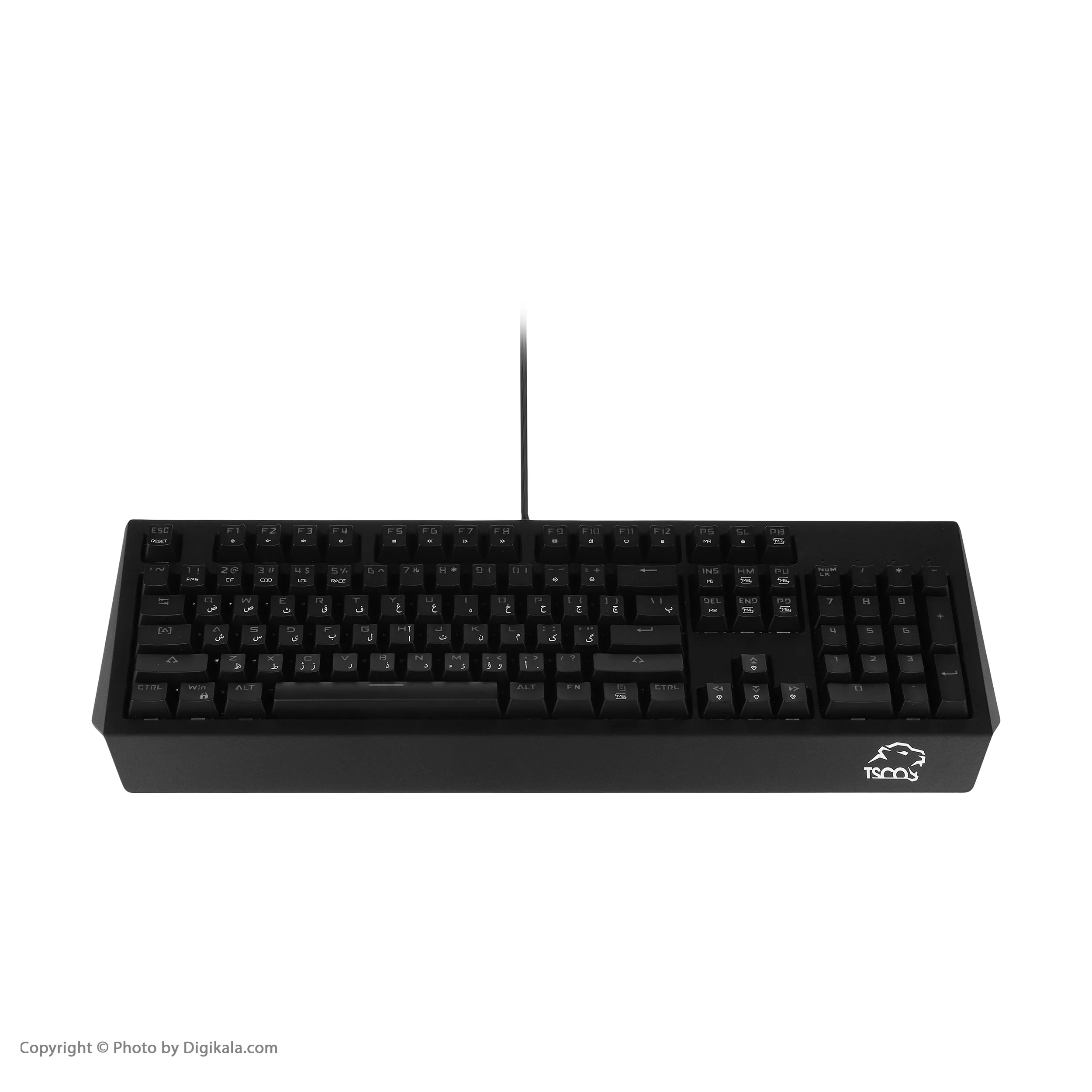 کیبورد مخصوص بازی تسکو مدل GK 8127، سوییچ مکانیکال قهوه ای، Full-Size، نورپردازی RGB