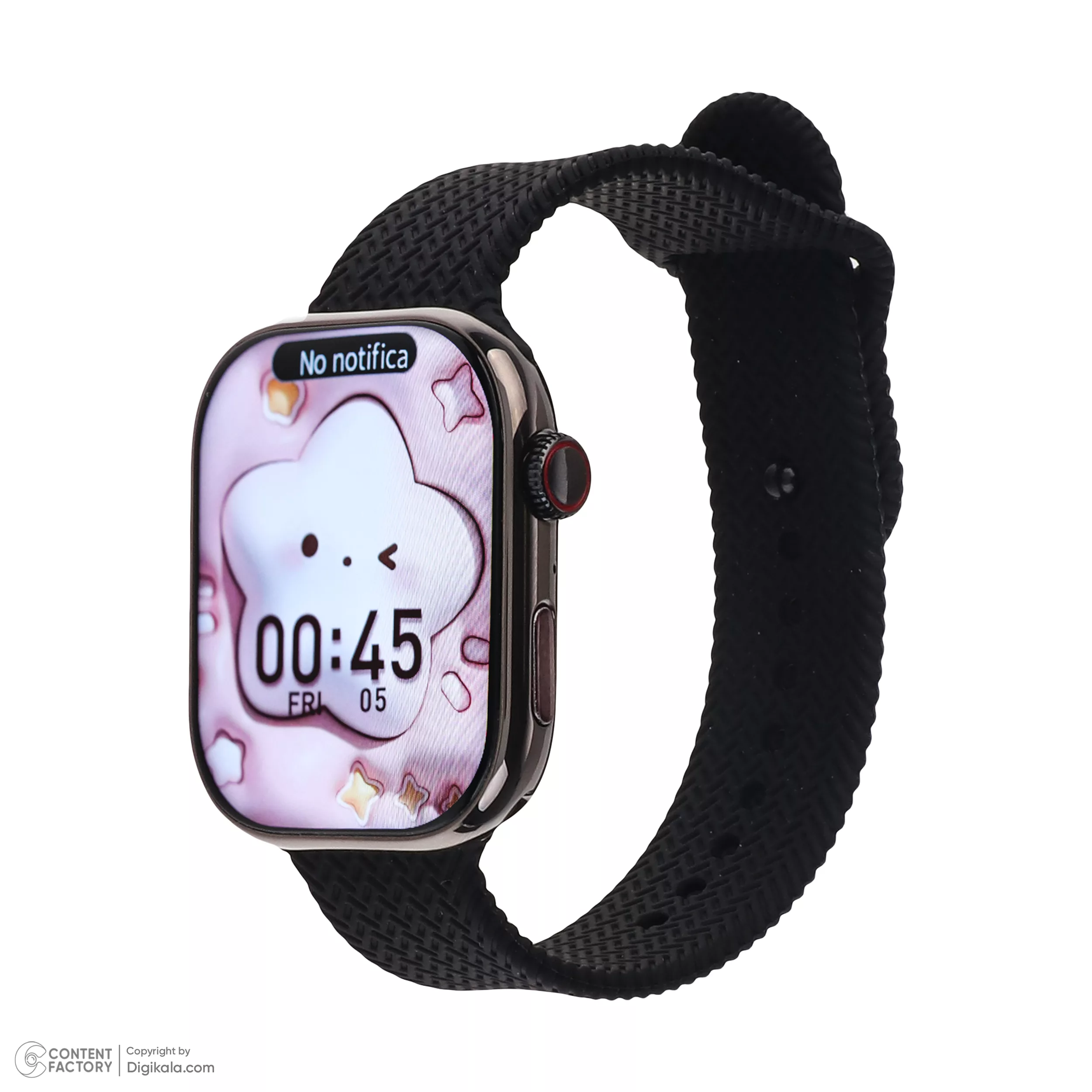 ساعت هوشمند ویزمی مدل WS10-6 MAX دارای قابلیت های صفحه نمایش رنگی، صفحه نمایش لمسی و شمارنده ضربان قلب بند سیلیکونی