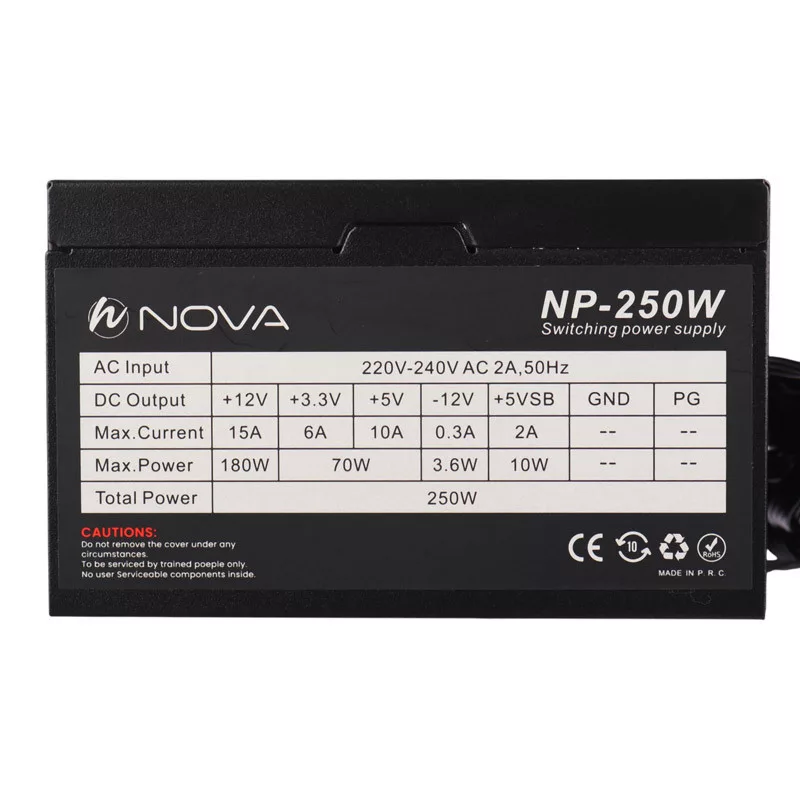 منبع تغذیه کامپیوتر نوا مدل 250 وات