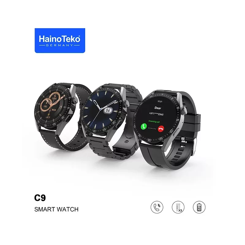 ساعت هوشمند هاینو تکو مدل MOH HELMET C09 DISPLAY SMART دارای قابلیت های قابلیت مکالمه از طریق بلوتوث، پشتیبانی از زبان فارسی در منو و سیستم‌عامل بند سیلیکون
