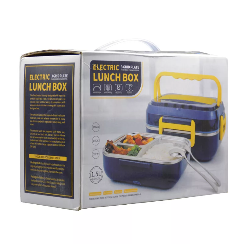 ظرف غذای برقی مدل GS-M-DFH-238597 به همراه قاشق و چنگال