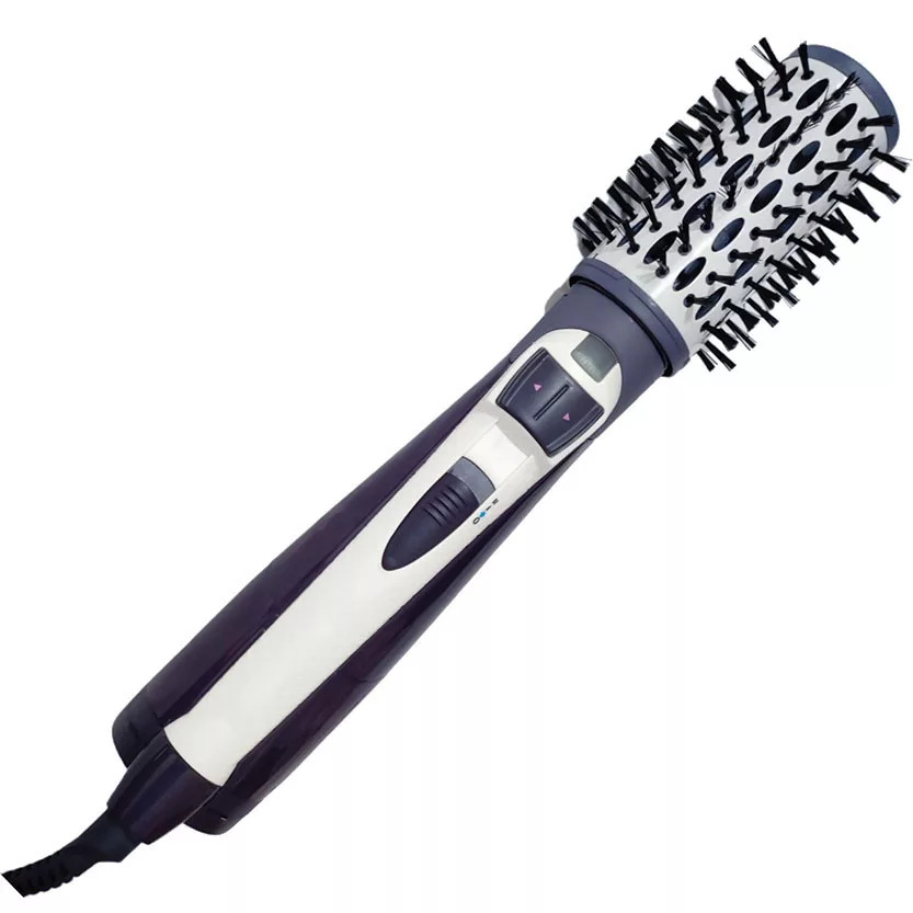 سشوار برس‌دار چرخشی مدل H-9901، موتور AC با توان مصرفی 650 وات، دارای قابلیت باد سرد، فناوری تولید یون، دارای سیم گردان، با حالت صاف‌کننده، حجم‌دهنده، وزن 1000 گرم، تنظیم حرارت 2 حالته و کنترل سرعت 2 حالته، به همراه سری متمرکزکننده پهن و باریک