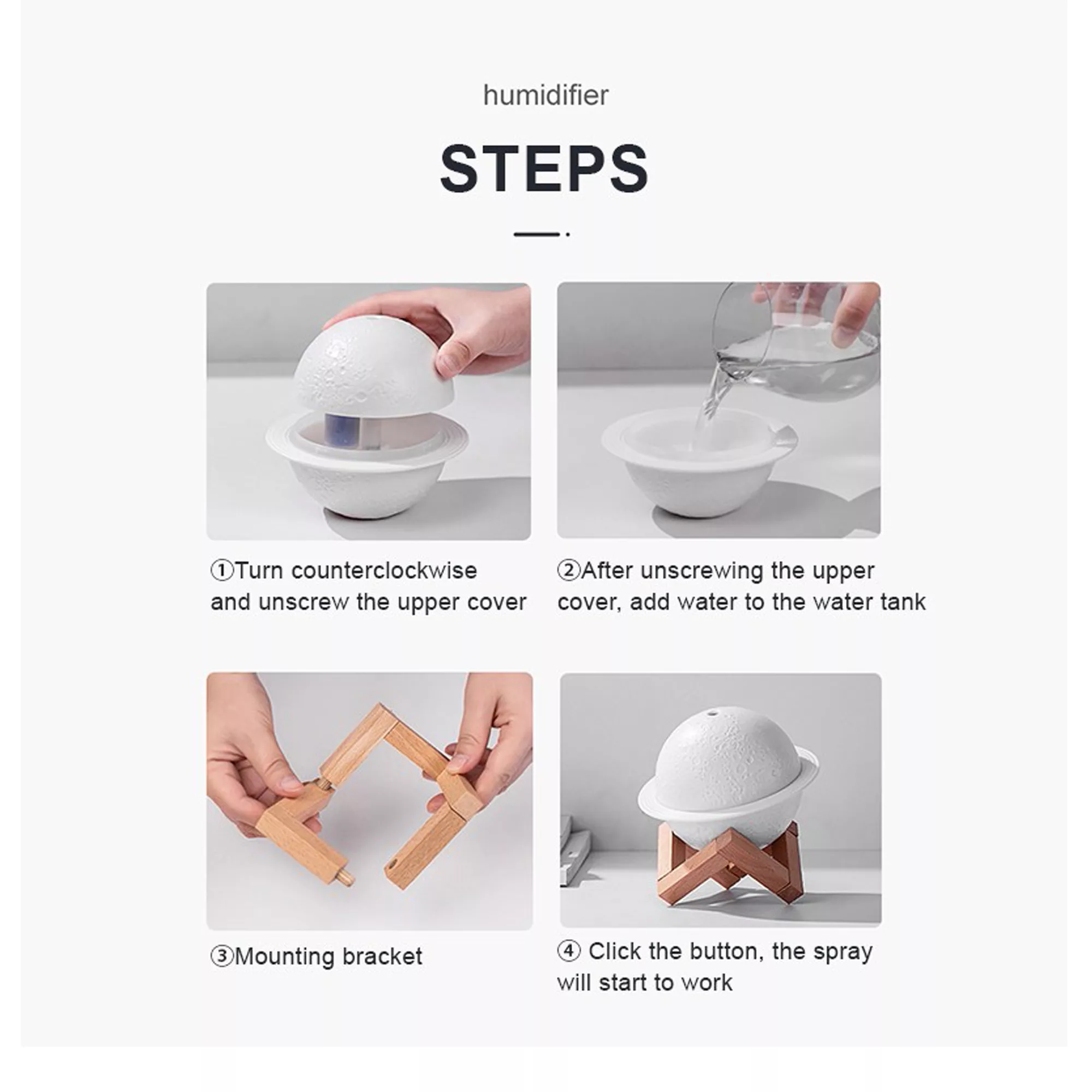 دستگاه بخور و رطوبت‌ساز سرد مدل Moon Planet Humidifier