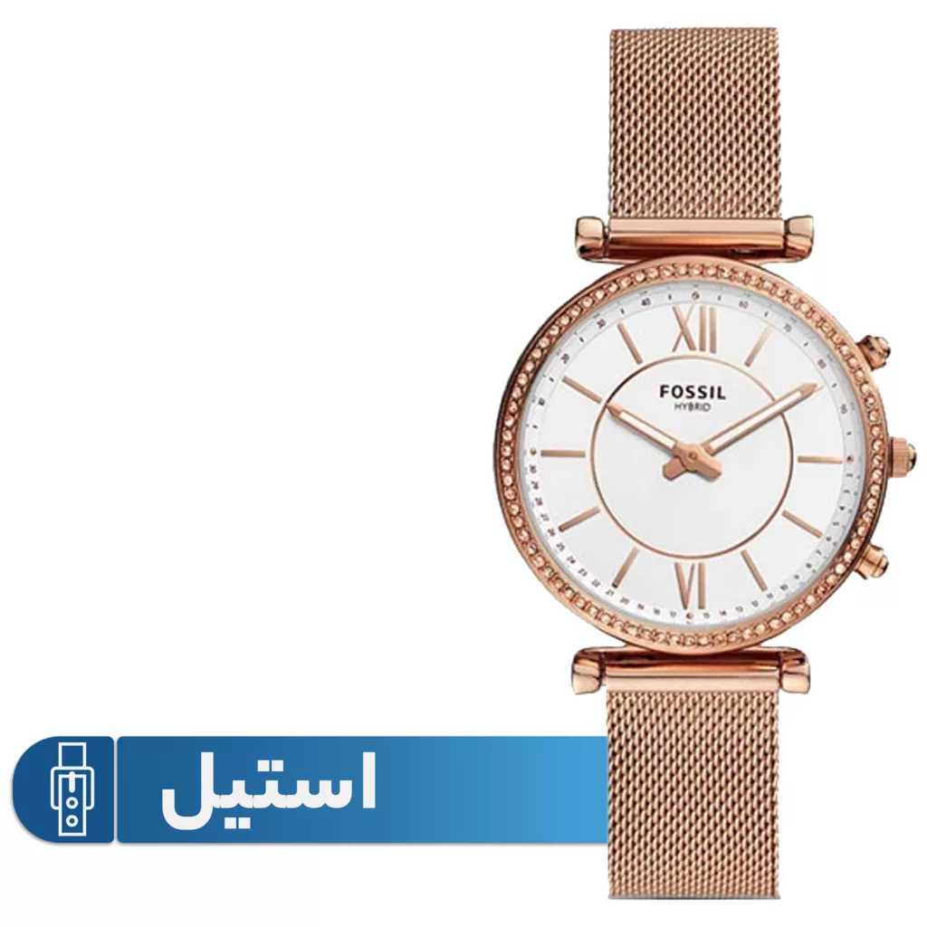 ساعت هوشمند فسیل مدل FTW5060 دارای قابلیت های صفحه نمایش رنگی بند استیل ضدزنگ