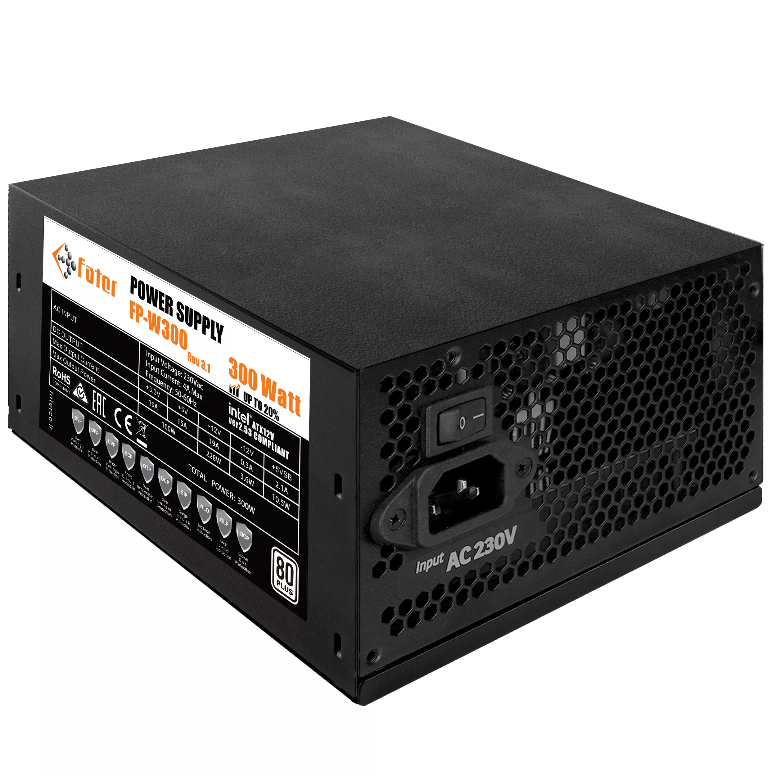 منبع تغذیه کامپیوتر 300 وات فاطر مدل FP-W300 80Plus 300W