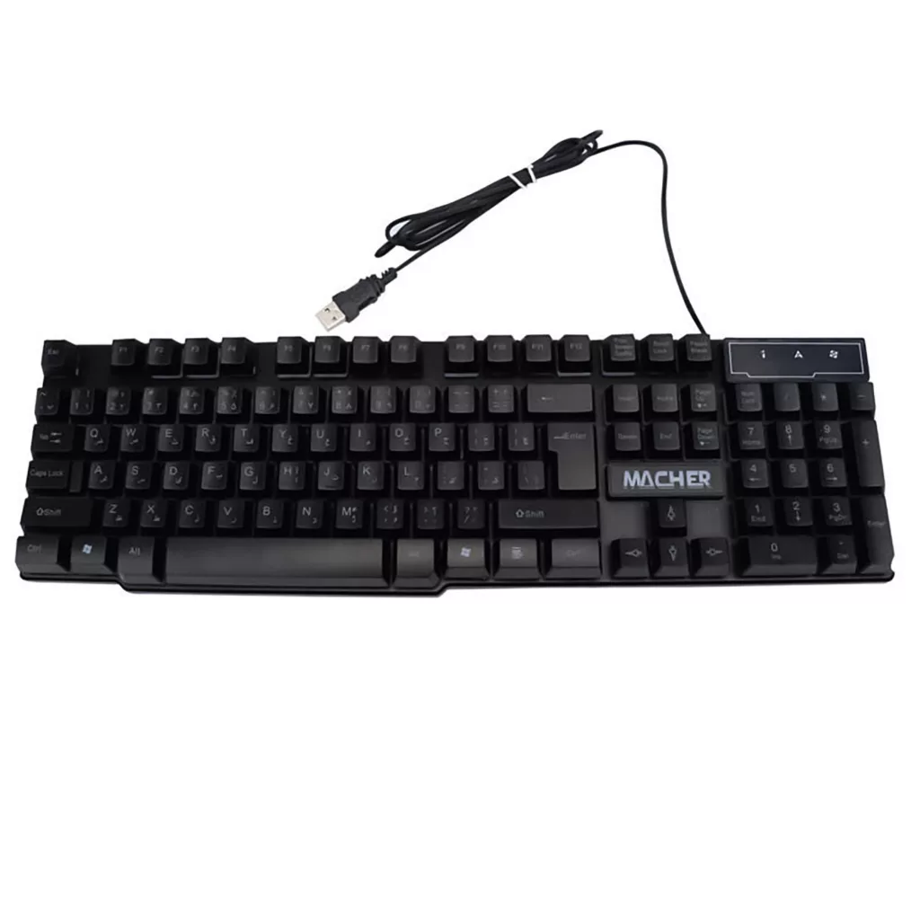 کیبورد گیمینگ مچر مدل MR-304 Full-Size LED RGB