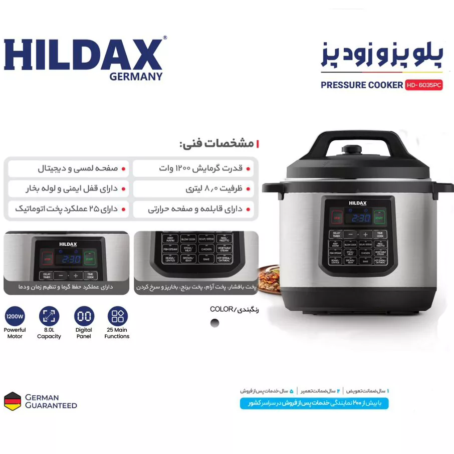 پلوپز 10 نفره هیلداکس مدل HD-6035PC