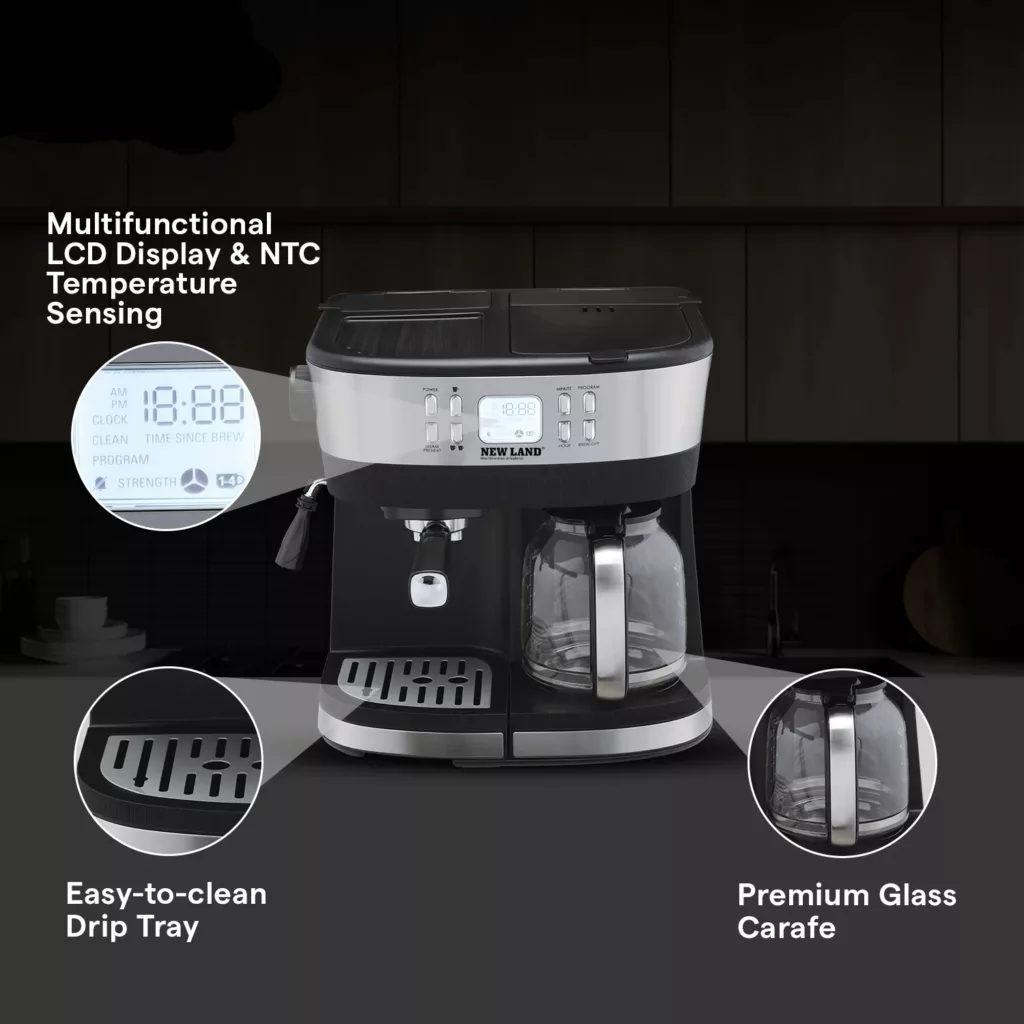 اسپرسو ساز 1000 میلی‌لیتر نیولند مدل NL-2740BS