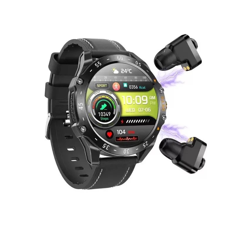 ساعت هوشمند پرودو مدل APY BEST HYPE SMART 1008 دارای قابلیت های صفحه نمایش رنگی، صفحه نمایش لمسی، کنترل موسیقی (Music Player)، قابلیت مکالمه از طریق بلوتوث بند چرم مصنوعی