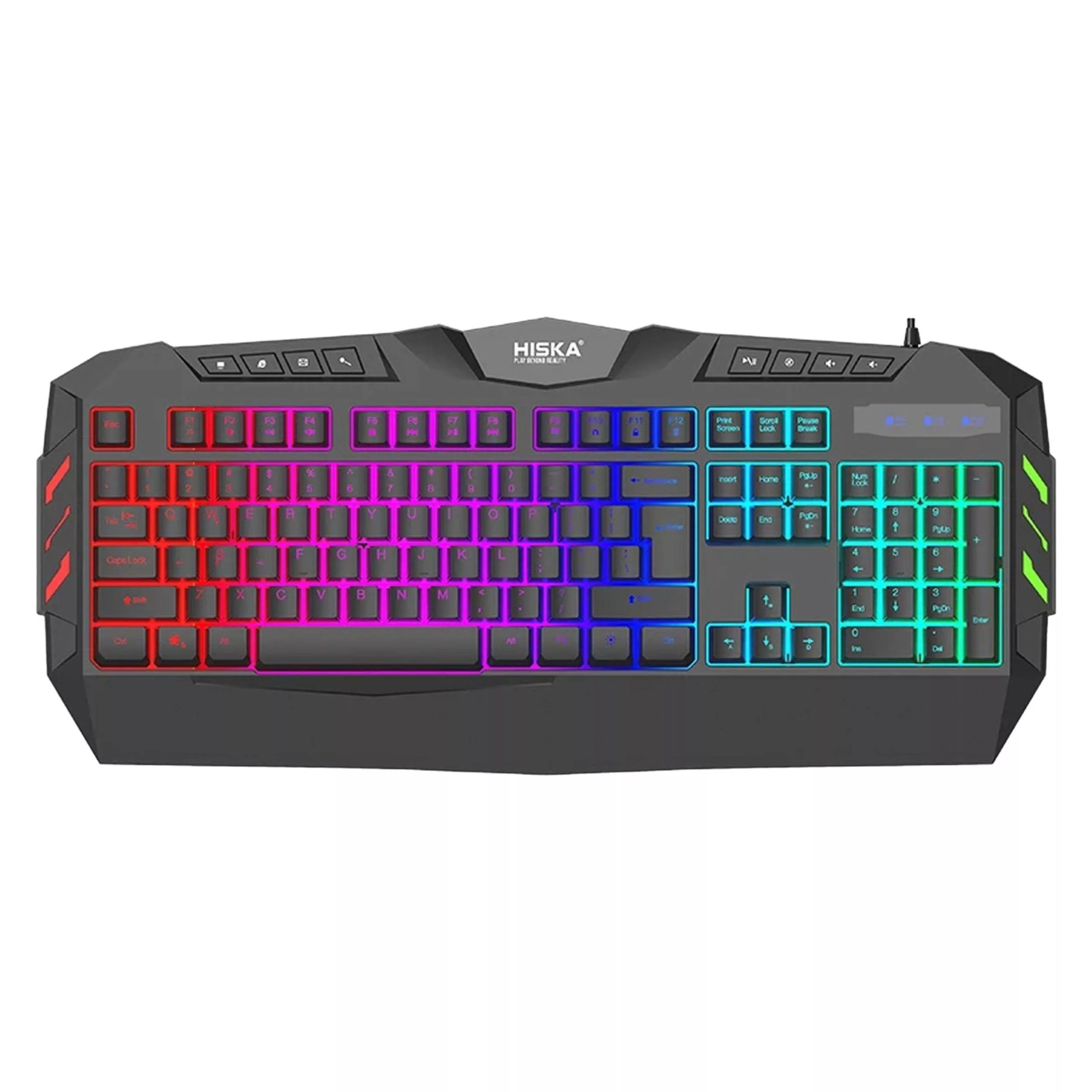 کیبورد گیمینگ هیسکا مدل HX-KEG400 RGB، سوییچ ممبران، Full-Size نورپردازی RGB