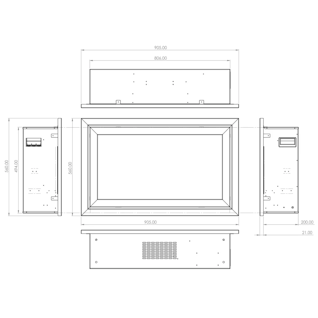 شومینه دیواری برقی شومینه آوالون مدل دیتون 90