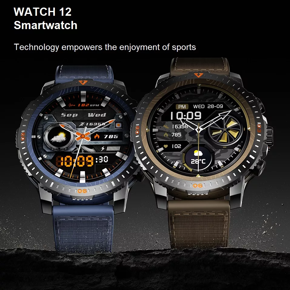 ساعت هوشمند 1.43 اینچی ریمکس مدل 12 با بند سیلیکونی