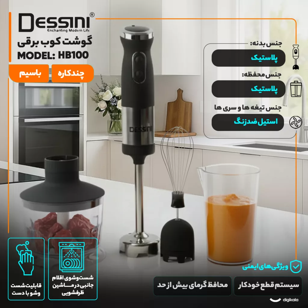 گوشت کوب برقی چندکاره 850 وات دسینی مدل HB100