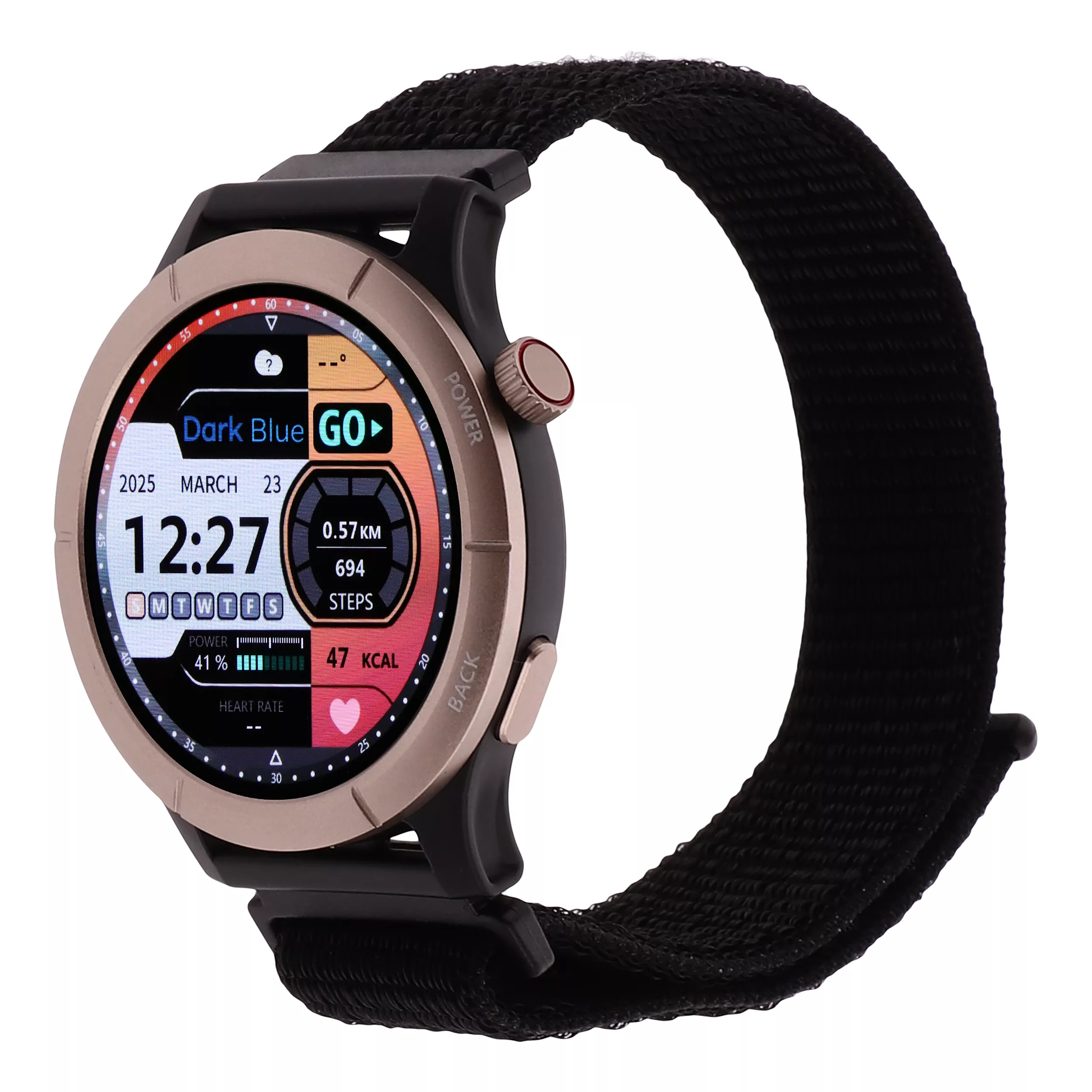 ساعت هوشمند 45 میلی‌متری دارک بلو مدل AmazWatch B با بند پلی استری