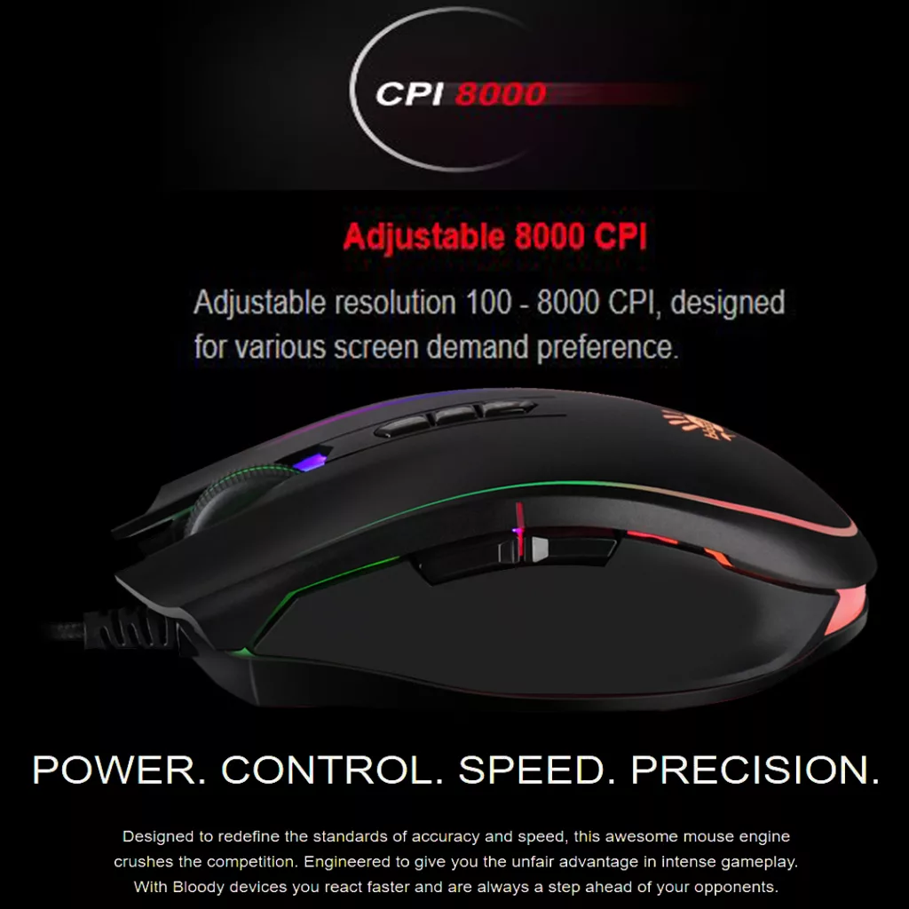 ماوس مخصوص بازی بلادی مدل P_81_S_RGB