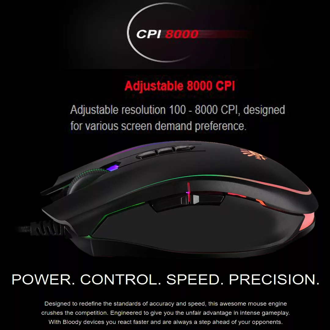 ماوس مخصوص بازی بلادی مدل P_81_S_RGB