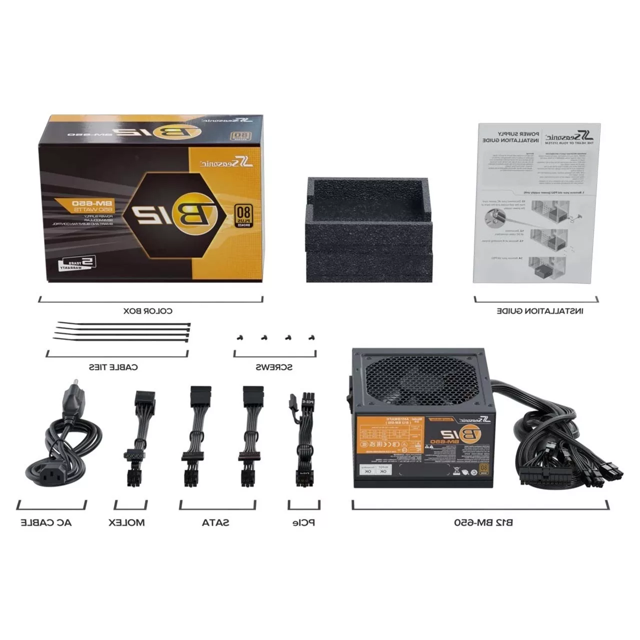 منبع تغذیه کامپیوتر 650W وات سی سونیک مدل B12 BM BRONZE