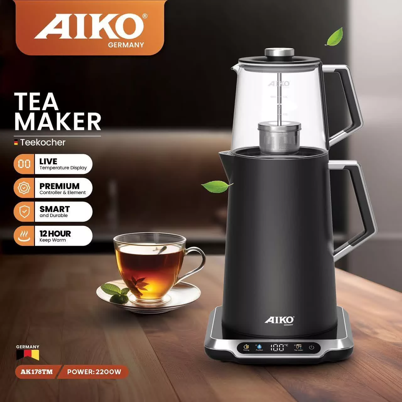 چای ساز روی هم مدل AK178TM