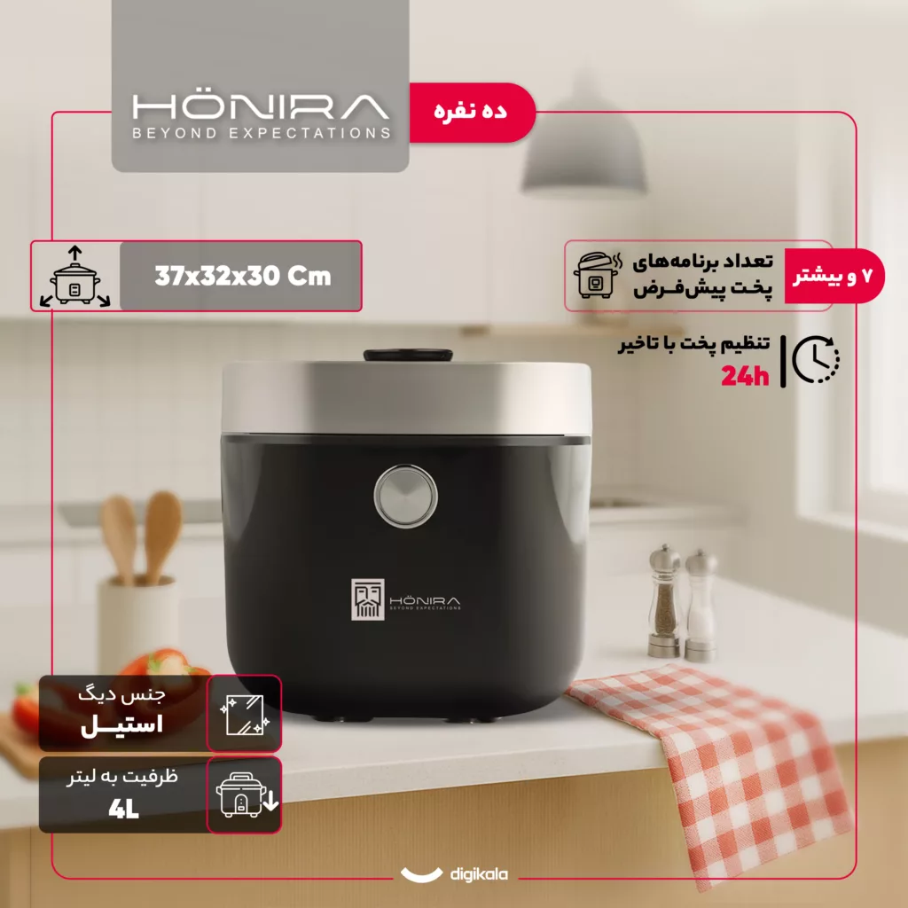 پلوپز 10 نفره هونیرا مدل RCK-394