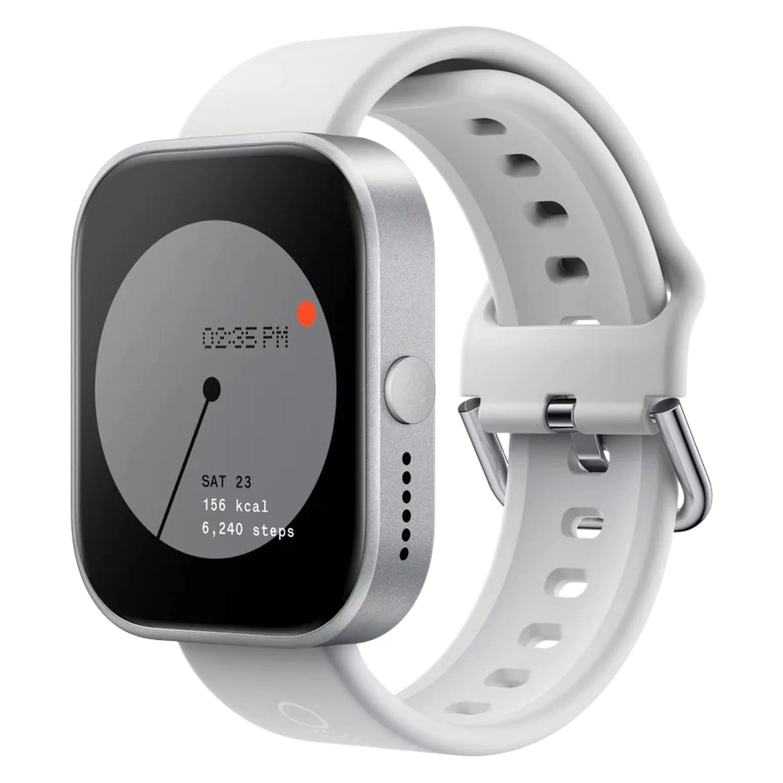 ساعت هوشمند ناتینگ مدل BGH ORP ORGINAL WATCH دارای قابلیت های کنترل موسیقی، شمارنده ضربان قلب، گام شمار، قابلیت مکالمه از طریق بلوتوث، پشتیبانی از زبان فارسی، بند سیلیکون